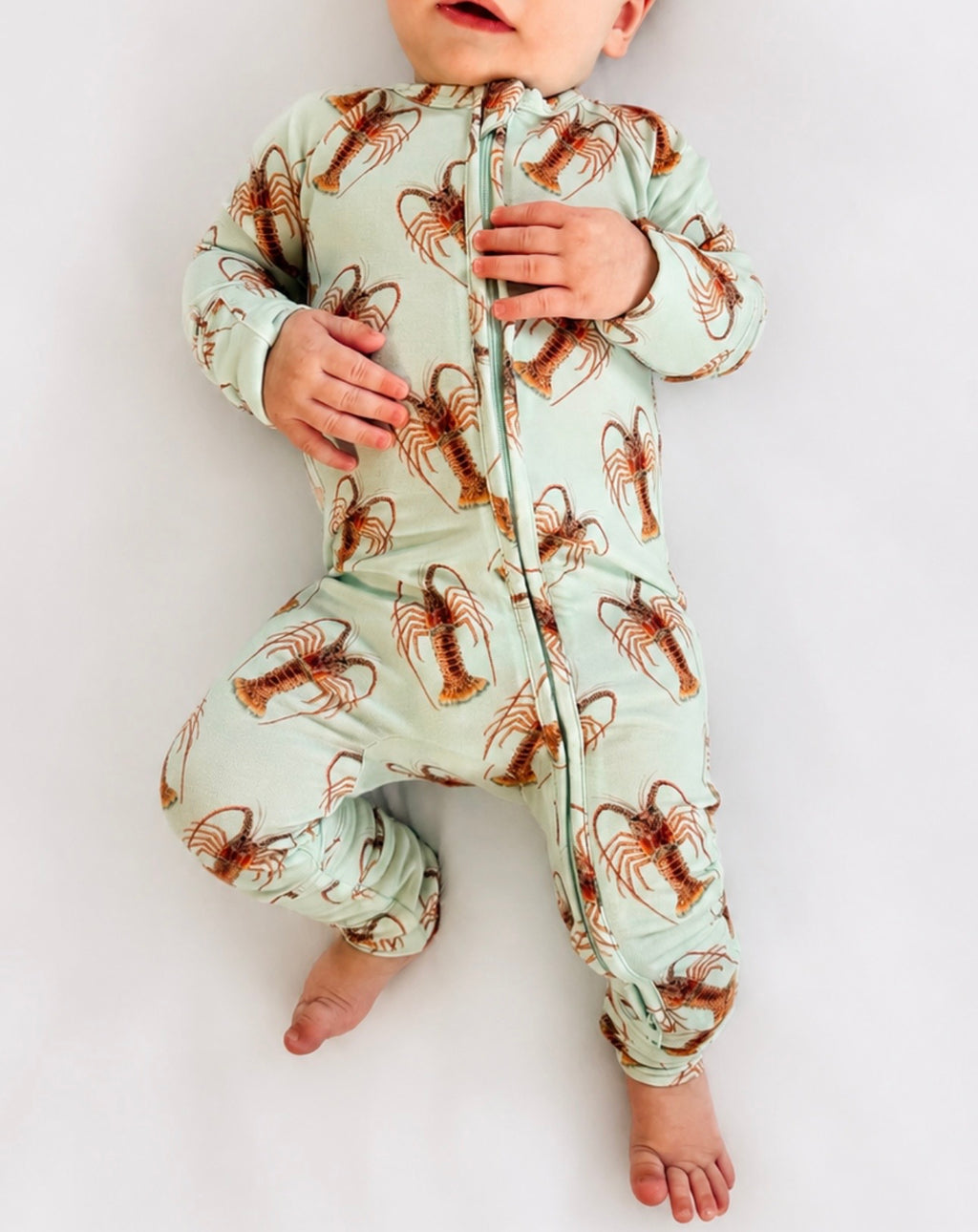 Lowtide Lobster - Bamboo Zippy Sleeper Pajamas - Ready to Ship