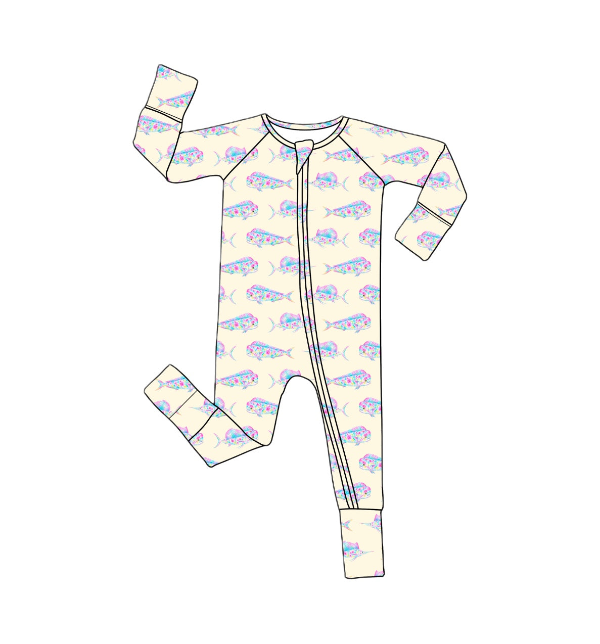 *PREORDER*  Mahi & Sailfish - Bamboo Zippy Sleeper Pajamas