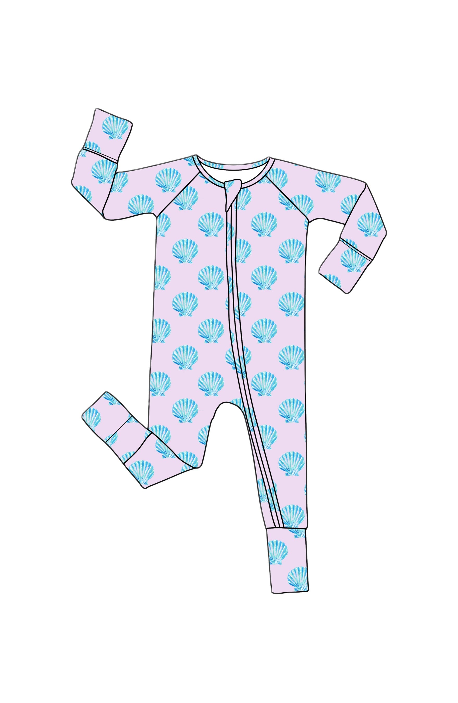 *PREORDER*  Shell - Bamboo Zippy Sleeper Pajamas