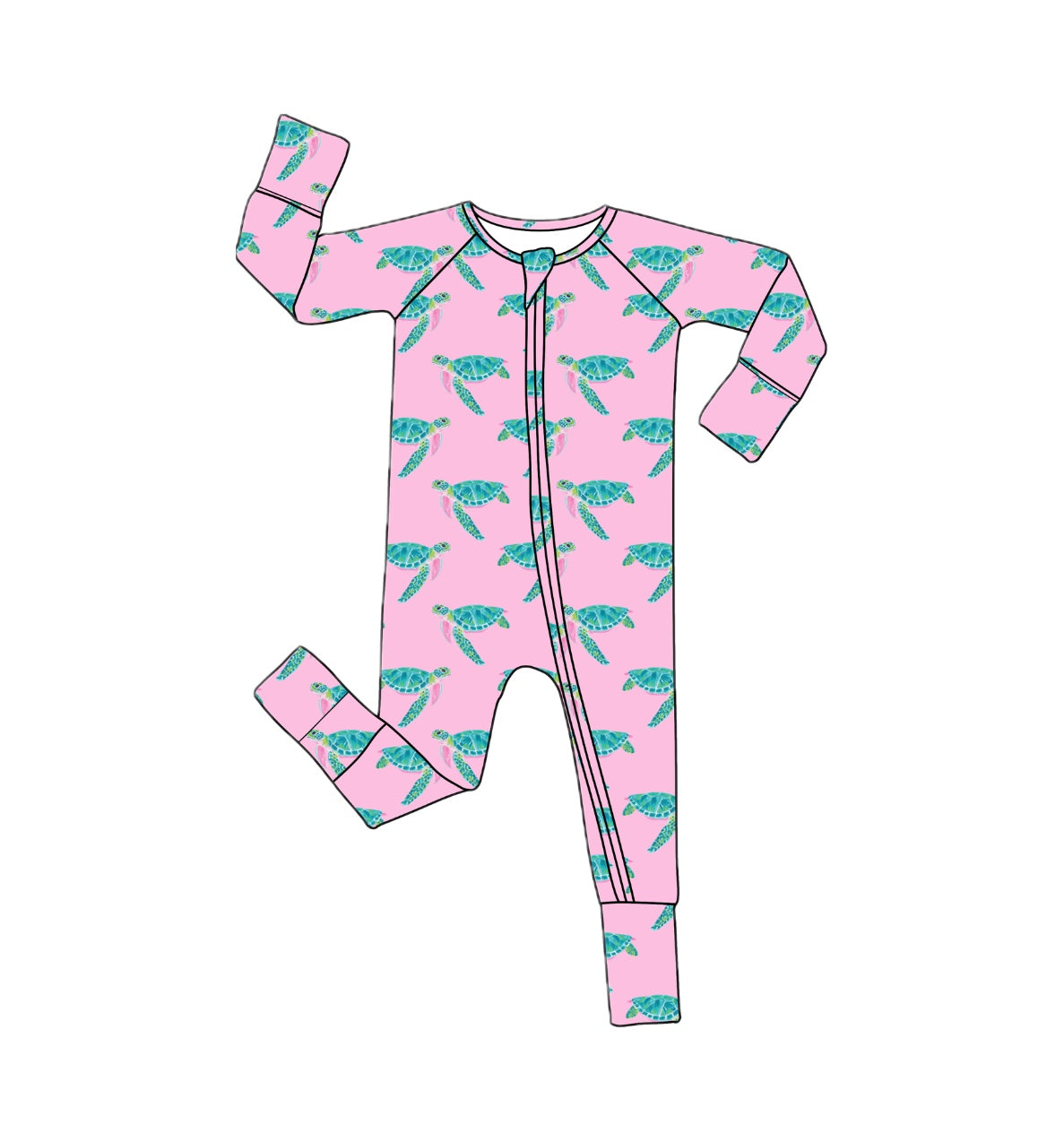 *PREORDER*  Sea Turtle - Bamboo Zippy Sleeper Pajamas