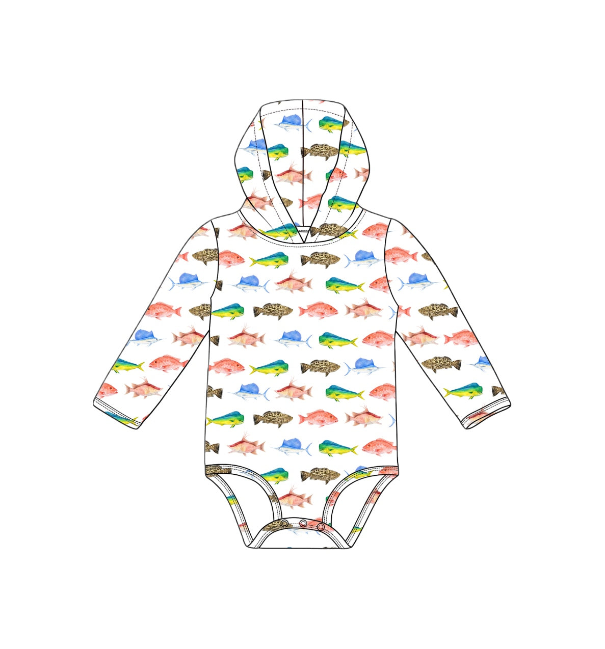 *PREORDER* Offshore Fish - Sun Protective Hooded SunTide™ Bodysuit