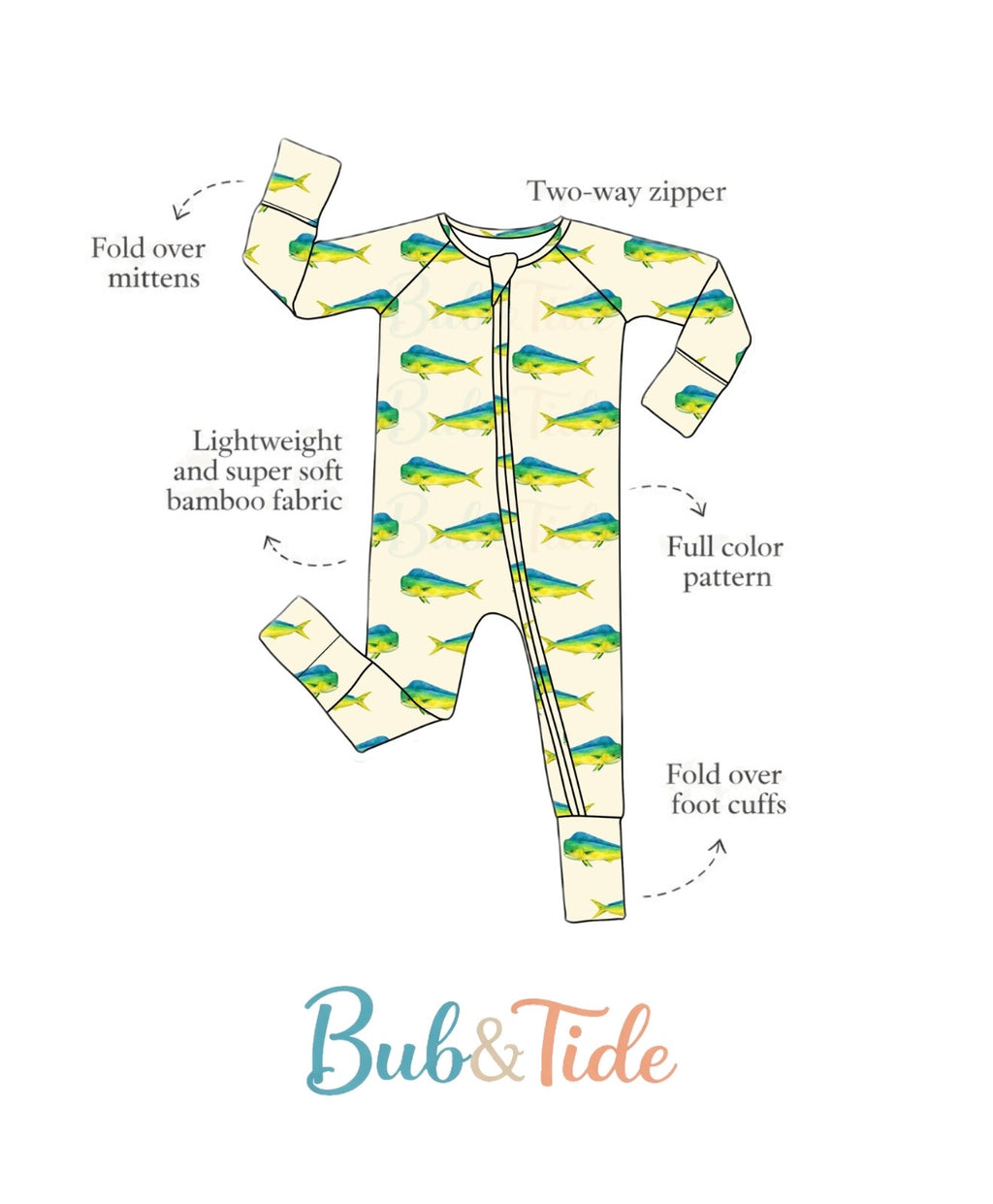 Mahi Mayhem - Bamboo Zippy Sleeper Pajamas - Ready to Ship