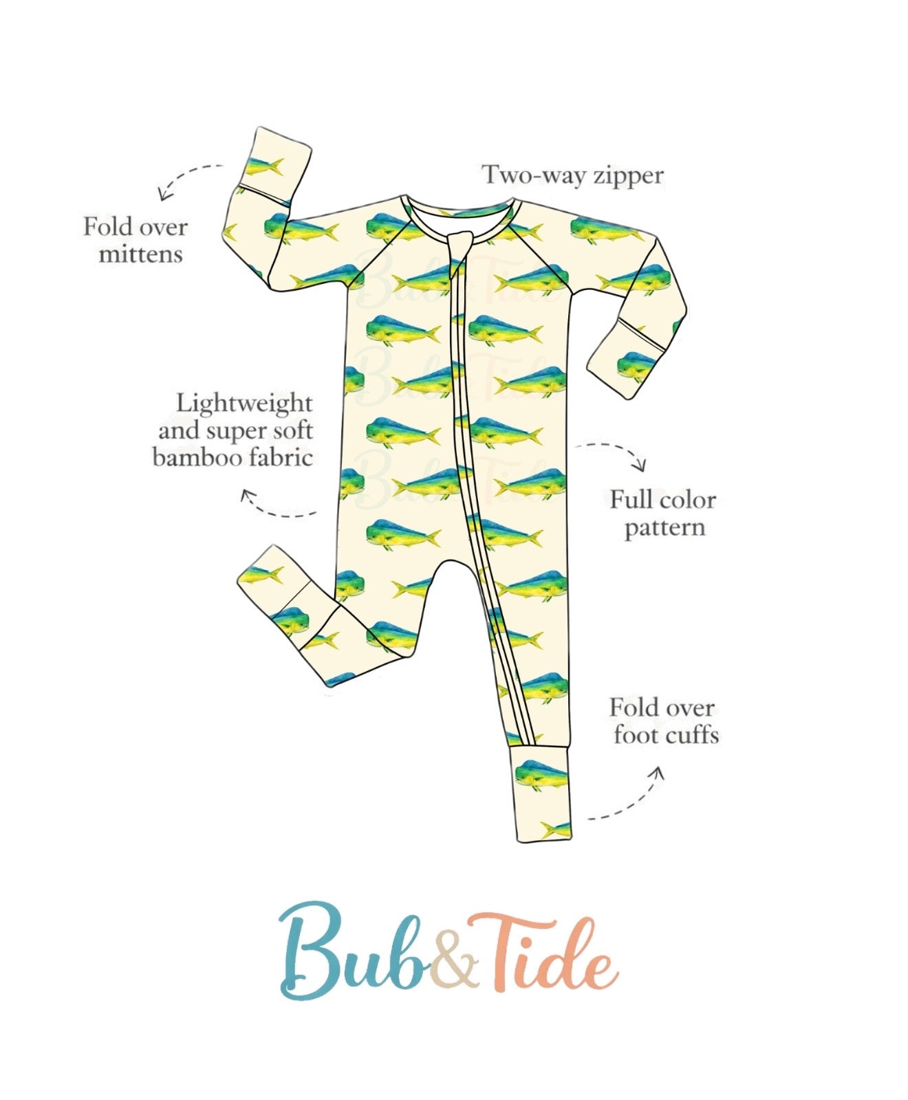 Mahi Mayhem - Bamboo Zippy Sleeper Pajamas - Ready to Ship