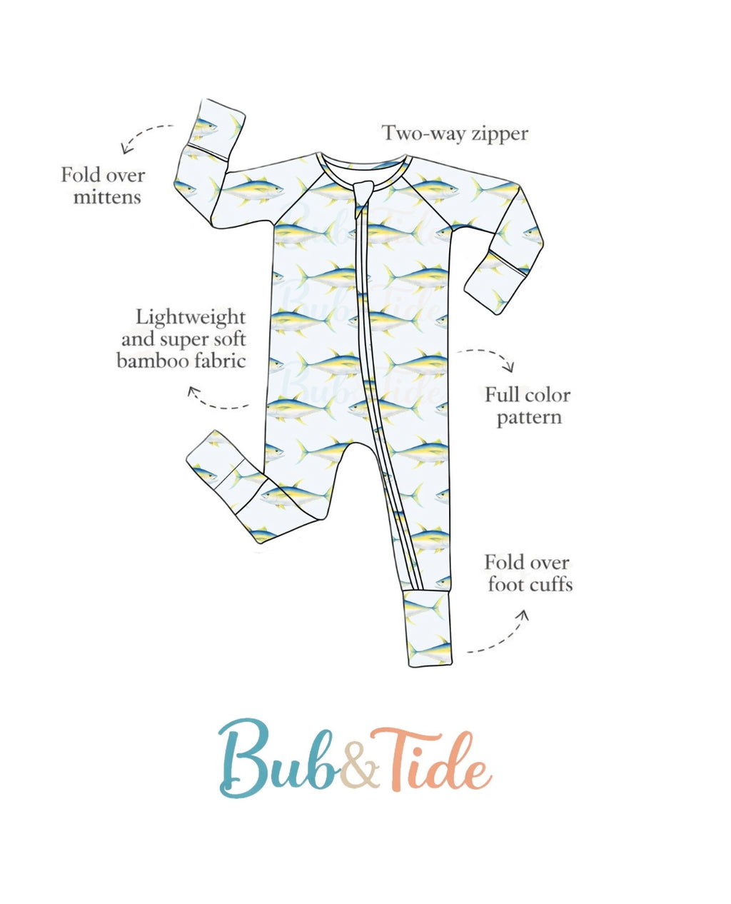Tuna Tots - Bamboo Zippy Sleeper Pajamas - Ready to Ship