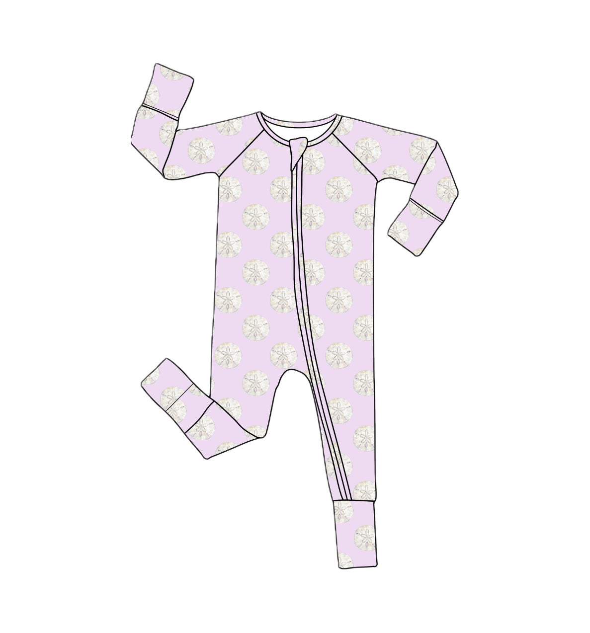 *PREORDER*  Sand Dollar - Bamboo Zippy Sleeper Pajamas