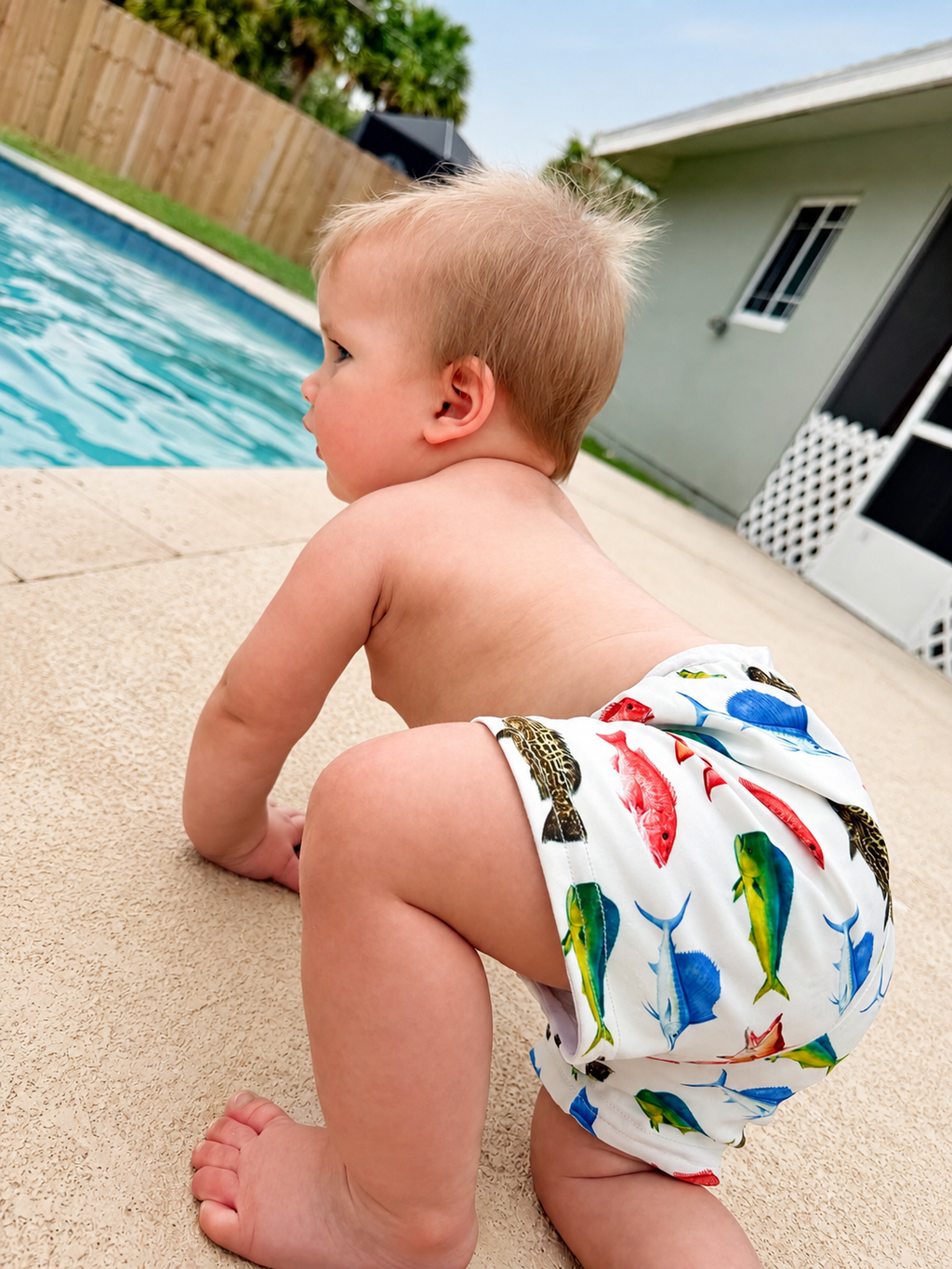 Offshore Fish Swim Outfit - Shorts & Rash Guard included - READY TO SHIP
