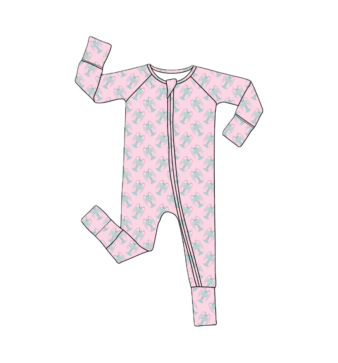 *PREORDER*  Lobster - Bamboo Zippy Sleeper Pajamas