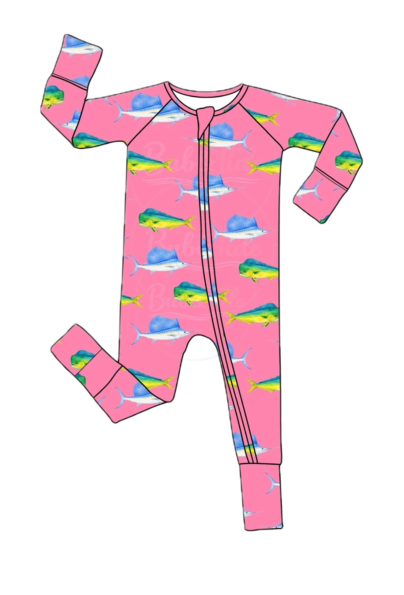 *PREORDER* Pink Mahi & Sailfish - Bamboo Zippy Sleeper Pajamas