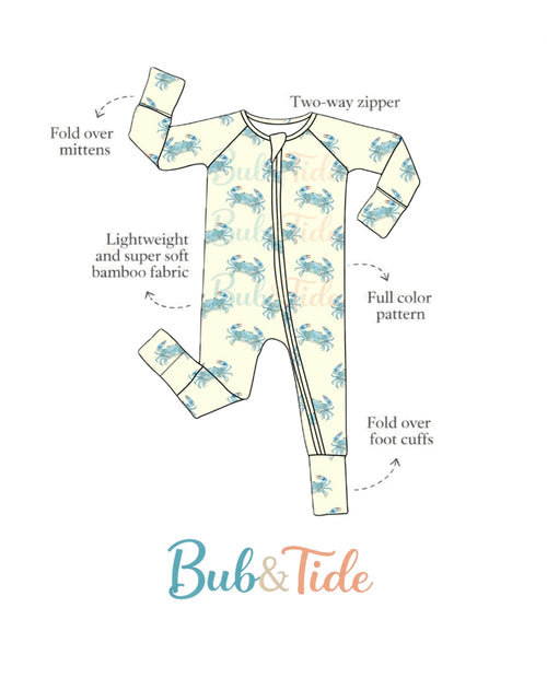 Coastal Crab - Bamboo Zippy Sleeper Pajamas