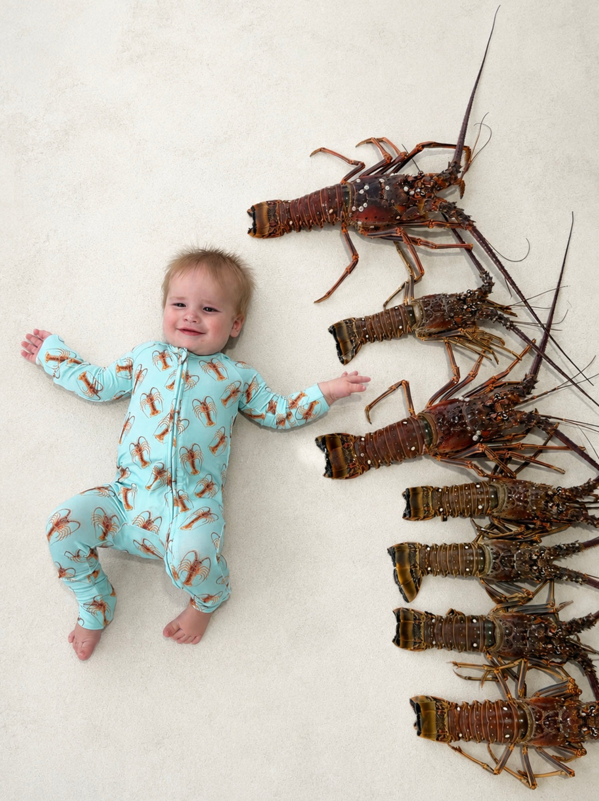 Lowtide Lobster - Bamboo Zippy Sleeper Pajamas - READY TO SHIP