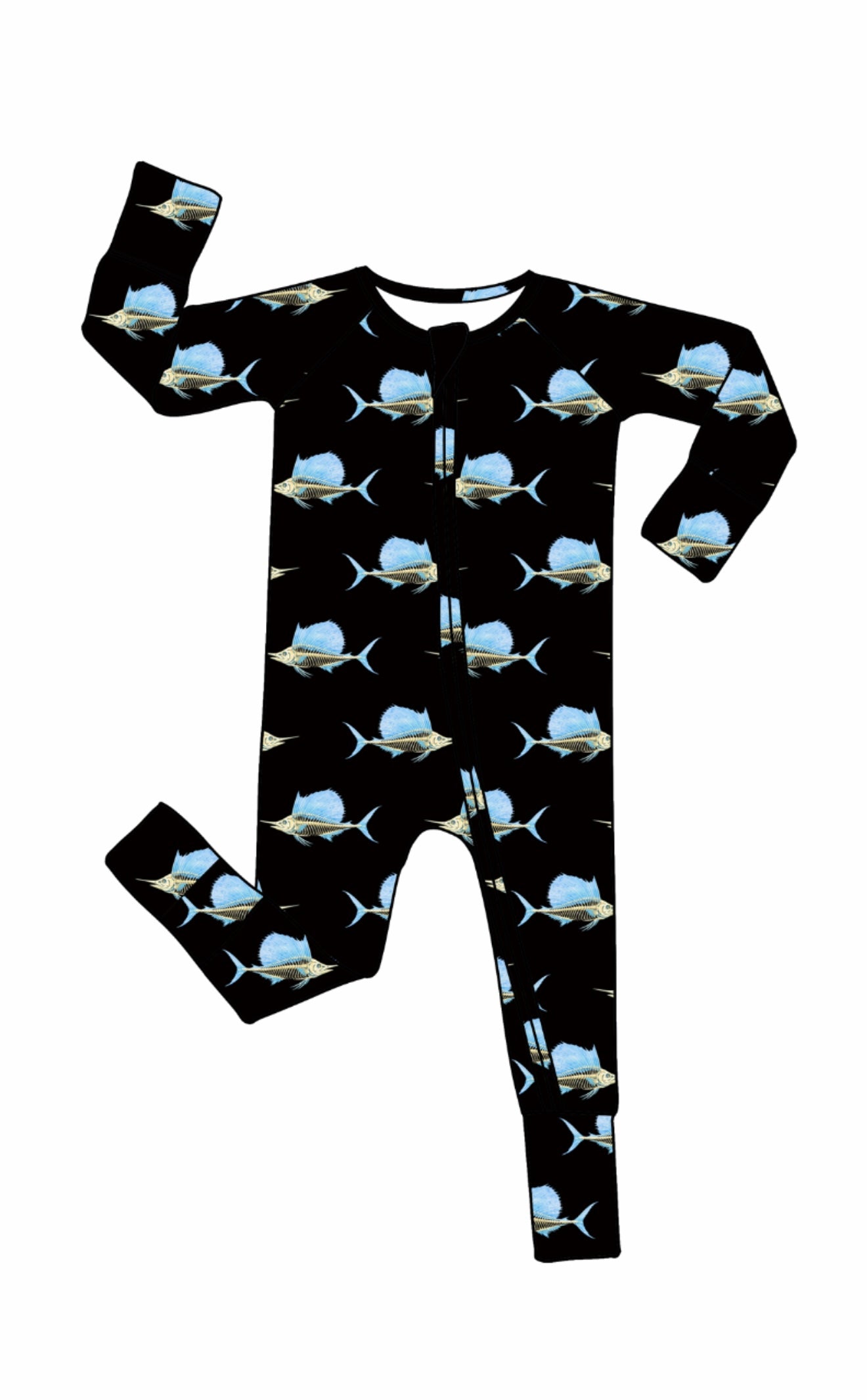 *PREORDER*  - Sailfish Skeleton Halloween Bamboo Zippy Sleeper Pajamas