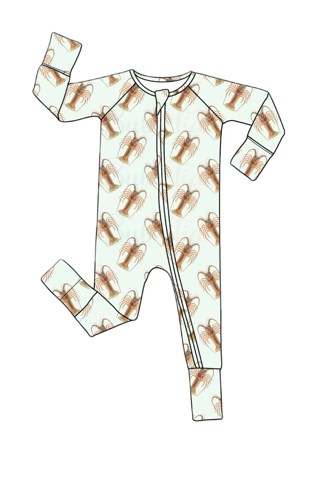Lowtide Lobster - Bamboo Zippy Sleeper Pajamas - Ready to Ship