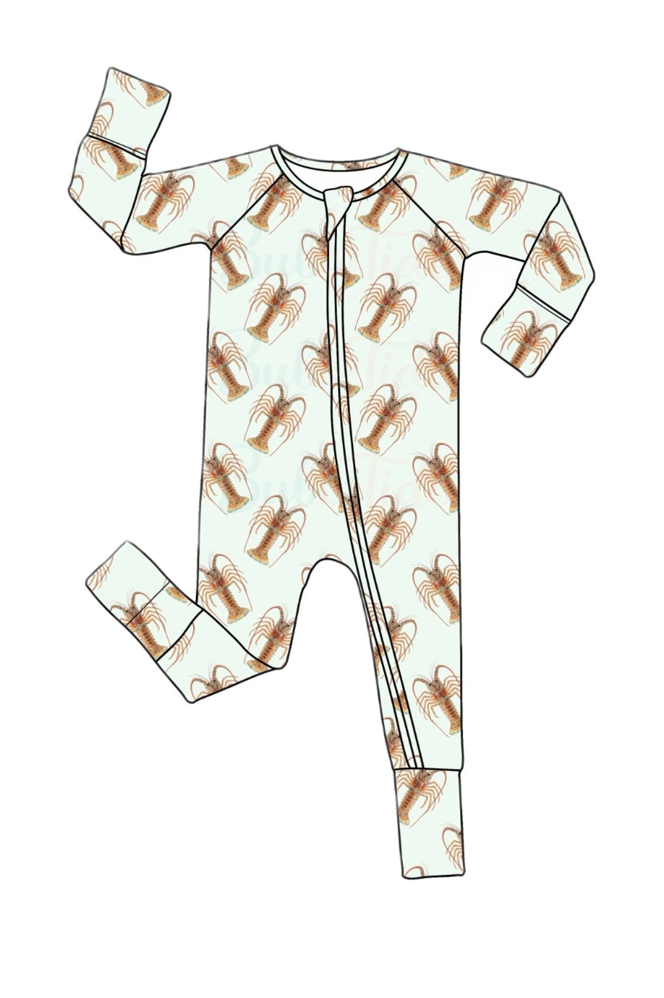Lowtide Lobster - Bamboo Zippy Sleeper Pajamas - Ready to Ship