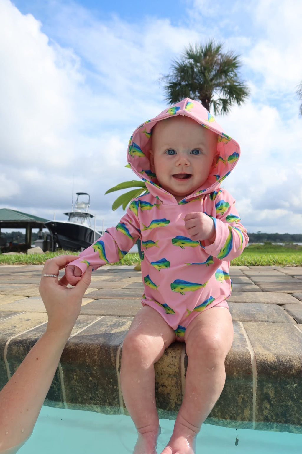 Pink Mahi - Sun Protective Hooded SunTide™ Bodysuit