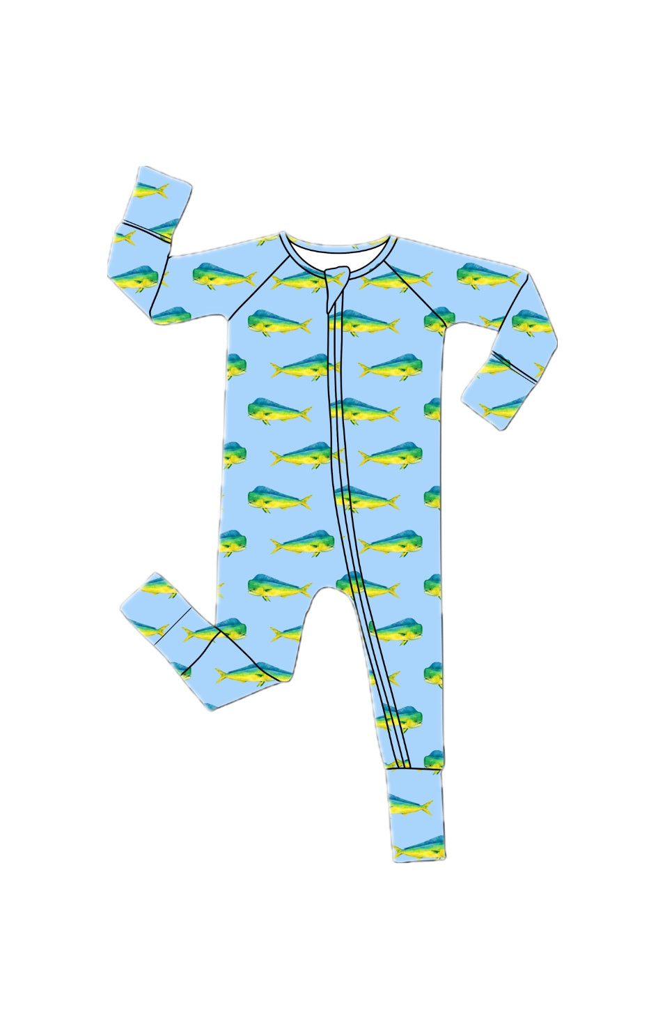 *PREORDER* Blue Mahi Mayhem - Bamboo Zippy Sleeper Pajamas