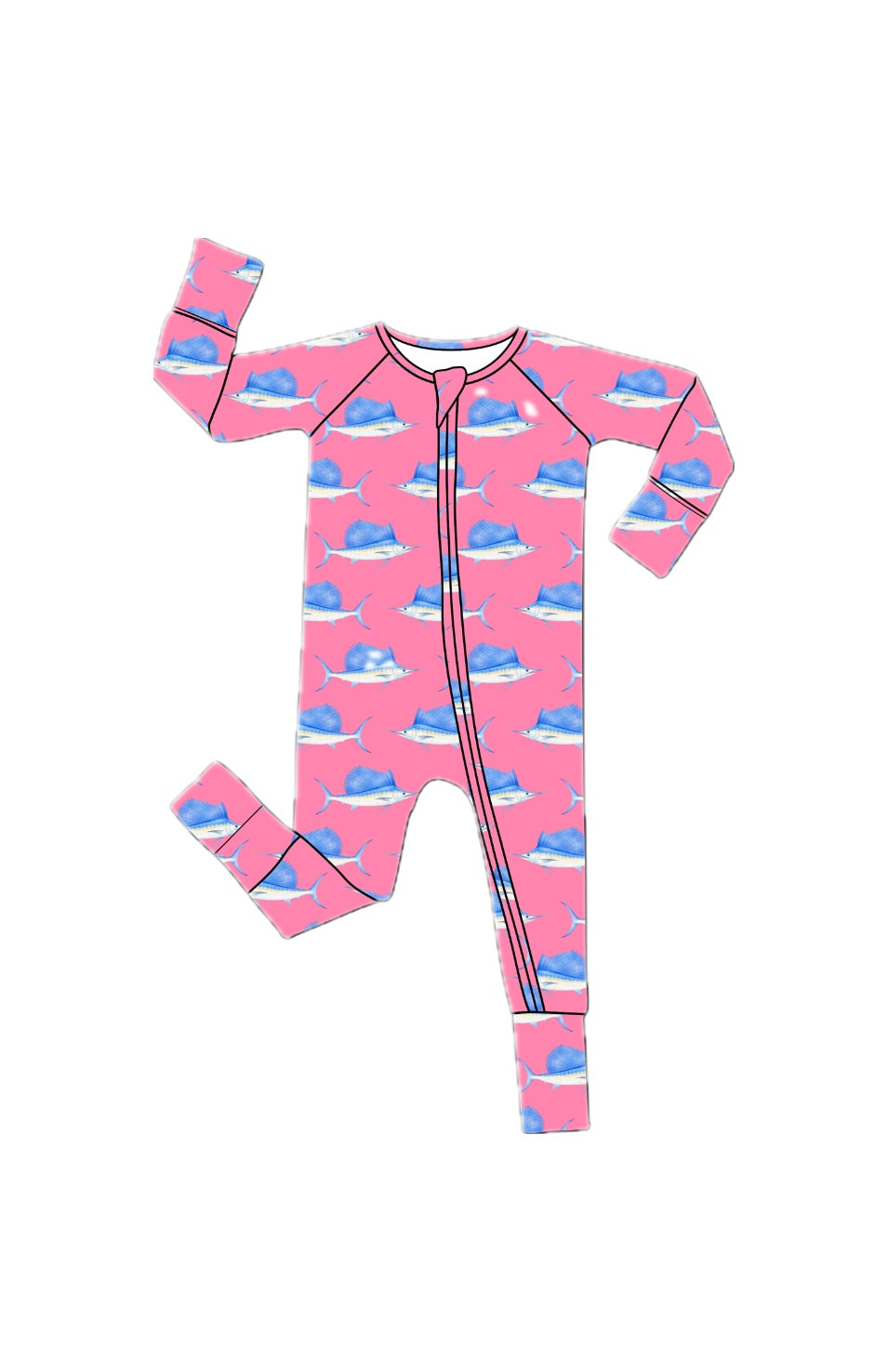 *PREORDER* Pink Sailfish - Bamboo Zippy Sleeper Pajamas (Copy)