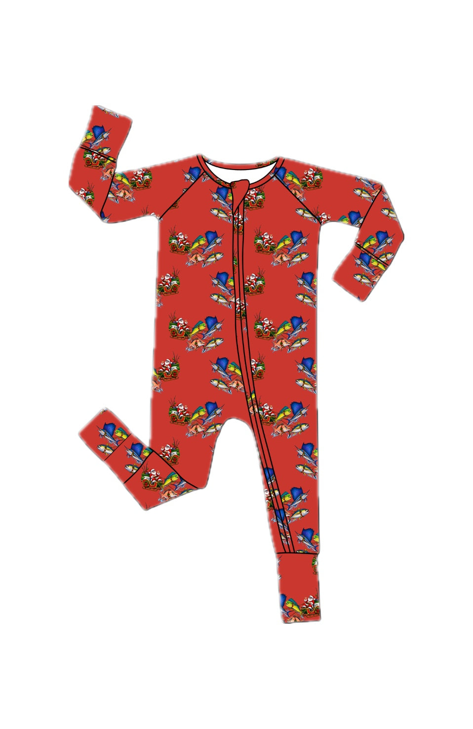 *PREORDER*  - Sleighin’ the Seas - Bamboo Zippy Sleeper Pajamas - Christmas Print