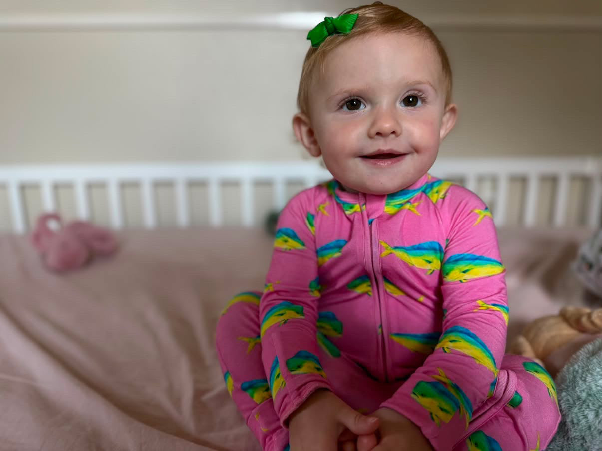 Pink Mahi Bamboo Zippy Sleeper Pajamas - READY TO SHIP