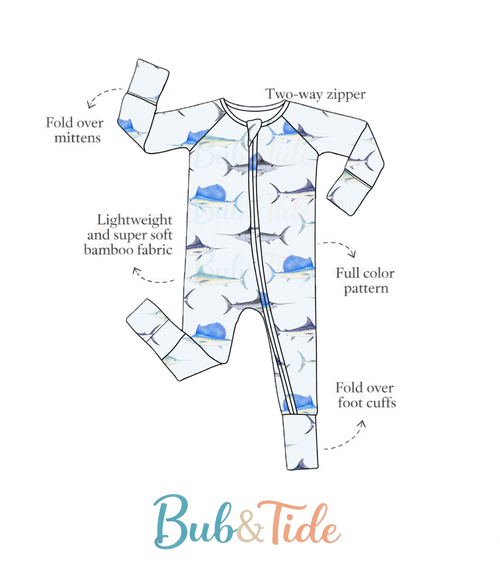 Billfish Blitz - Bamboo Zippy Sleeper Pajamas