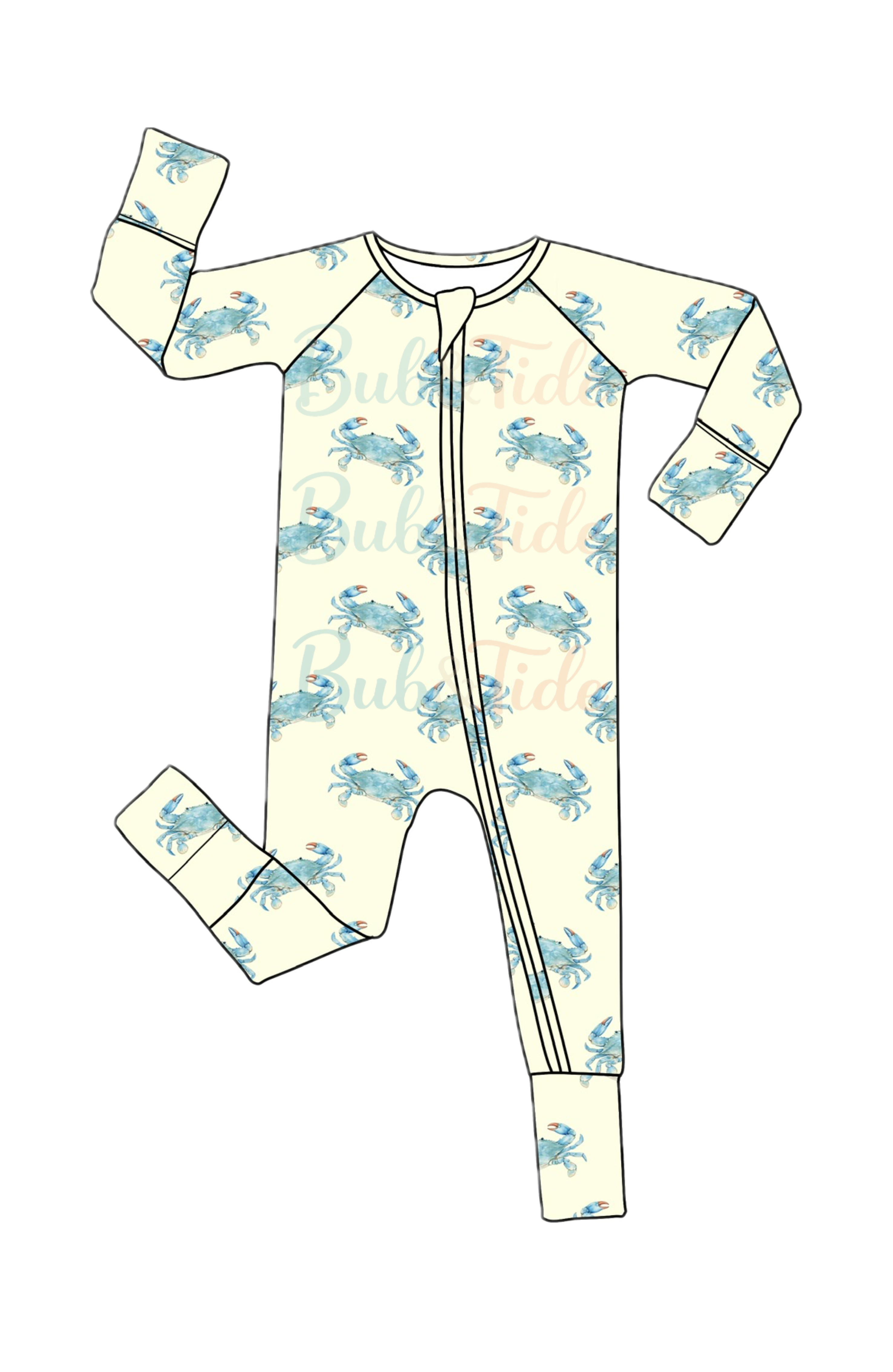 Coastal Crab - Bamboo Zippy Sleeper Pajamas