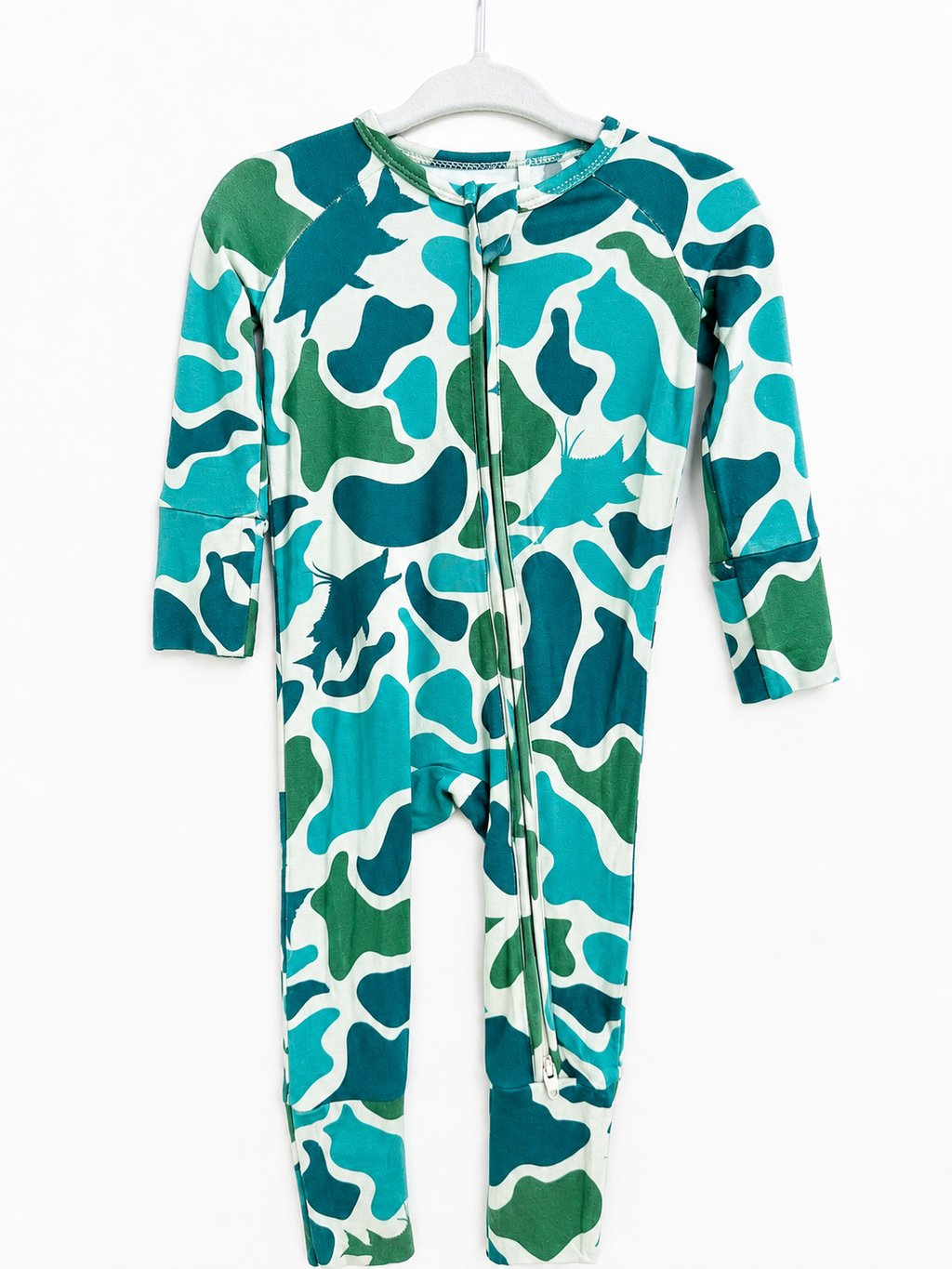 Hogfish Hideout - Coastal Camo Bamboo Zippy Sleeper Pajamas - Ready to Ship