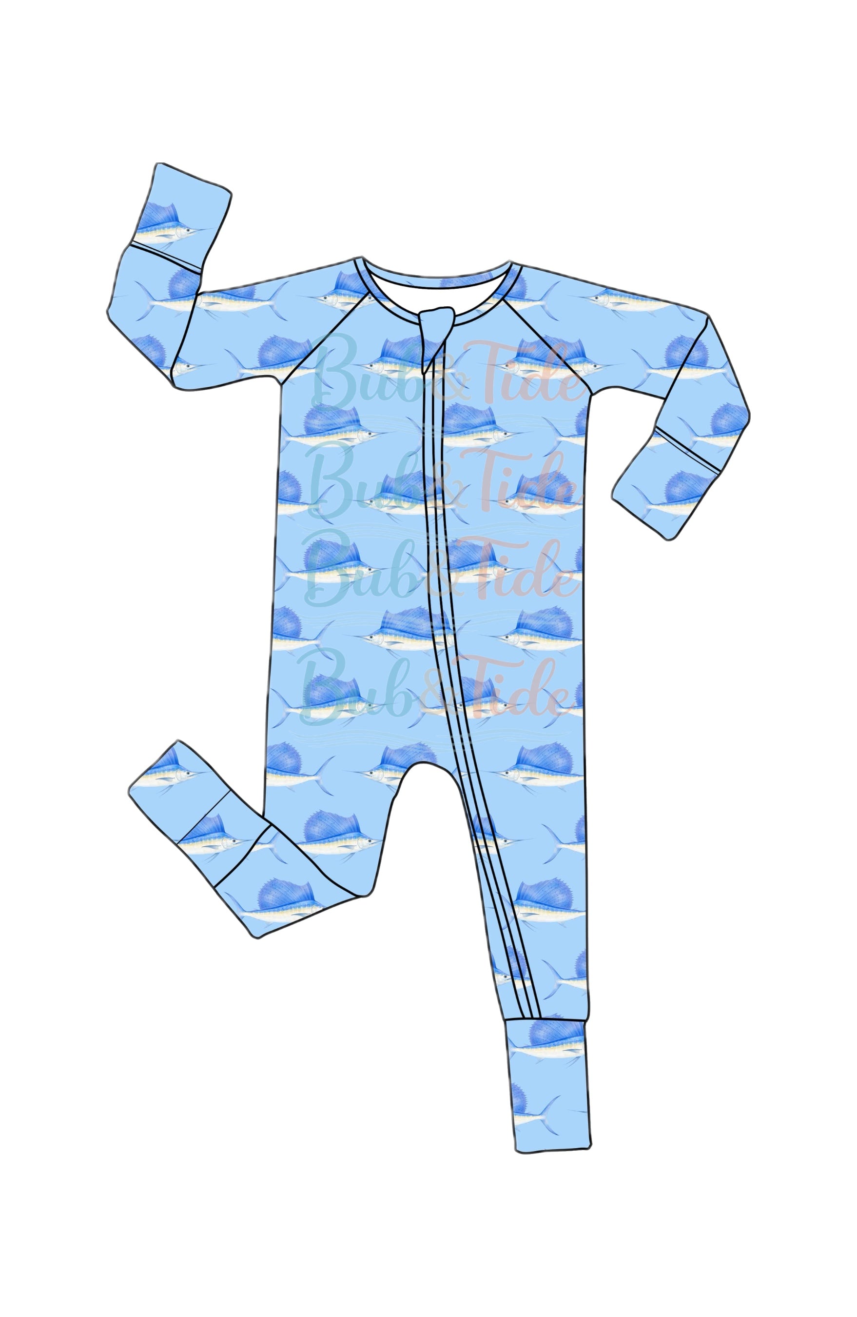 *PREORDER* Sailfish Splash - Bamboo Zippy Sleeper Pajamas